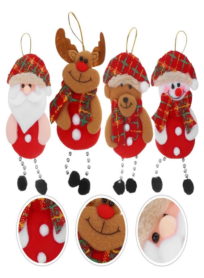 squishy 4Pcs Christmas Decorations, Holiday Ornaments with String for Christmas Decor, Holiday Home Party Decorative Set for Festival Celebration (Multicolor（E） 4PCS) - Image 5